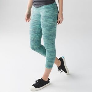 Lululemon Wunder Under High-Rise Pant Women's Size 10 Teal 7/8 Gym Athletic